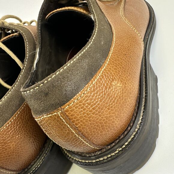 Cole Haan Pebbled Tan Leather Derby Oxford Lace Up Stitching Tan Brown Mens 10.5 main image 12